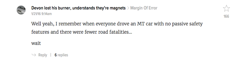 Illustration for article titled Comment Of The Day: Crash Into Reality Edition